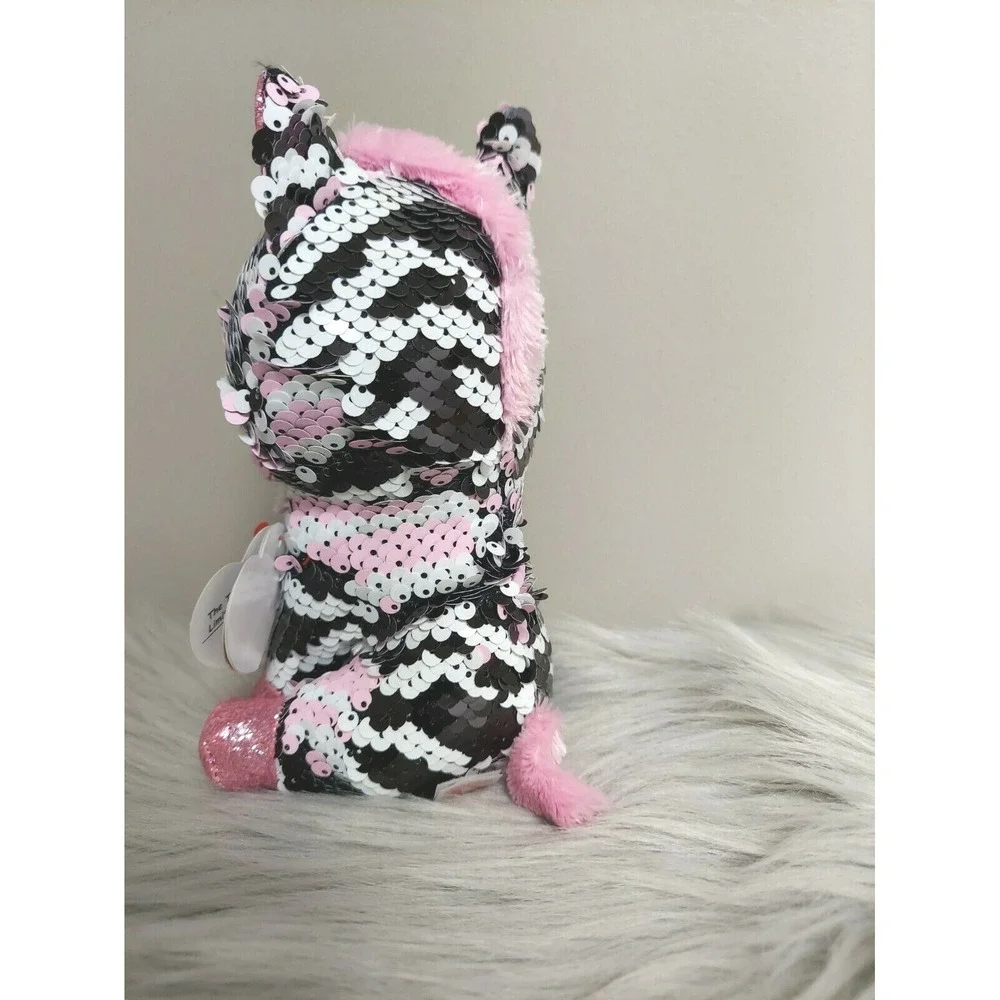 TY Flippables Zoey the Zebra Beanie‎ Flippable Sequin Plush 6